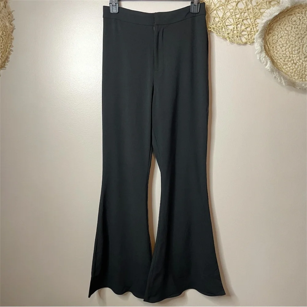 DO+BE High Waist Bell Bottom Flare Pants (black) - small